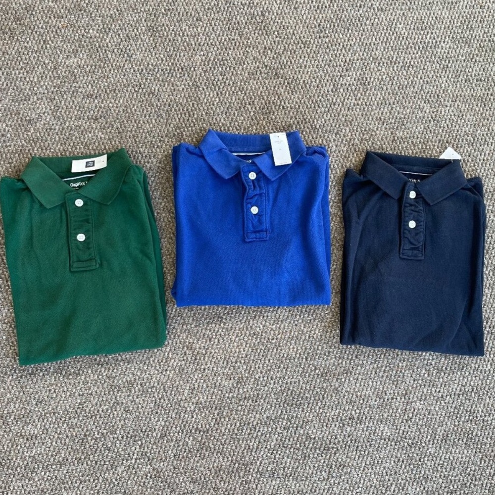 Boys XL gap polos long sleeved Green, Blue, and Navy
